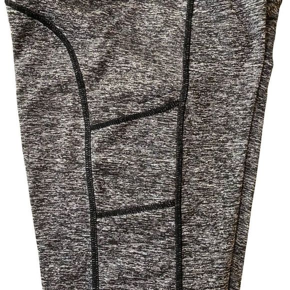 🎈Gray Black Marled Leggings Tech Pockets - Picture 4 of 4